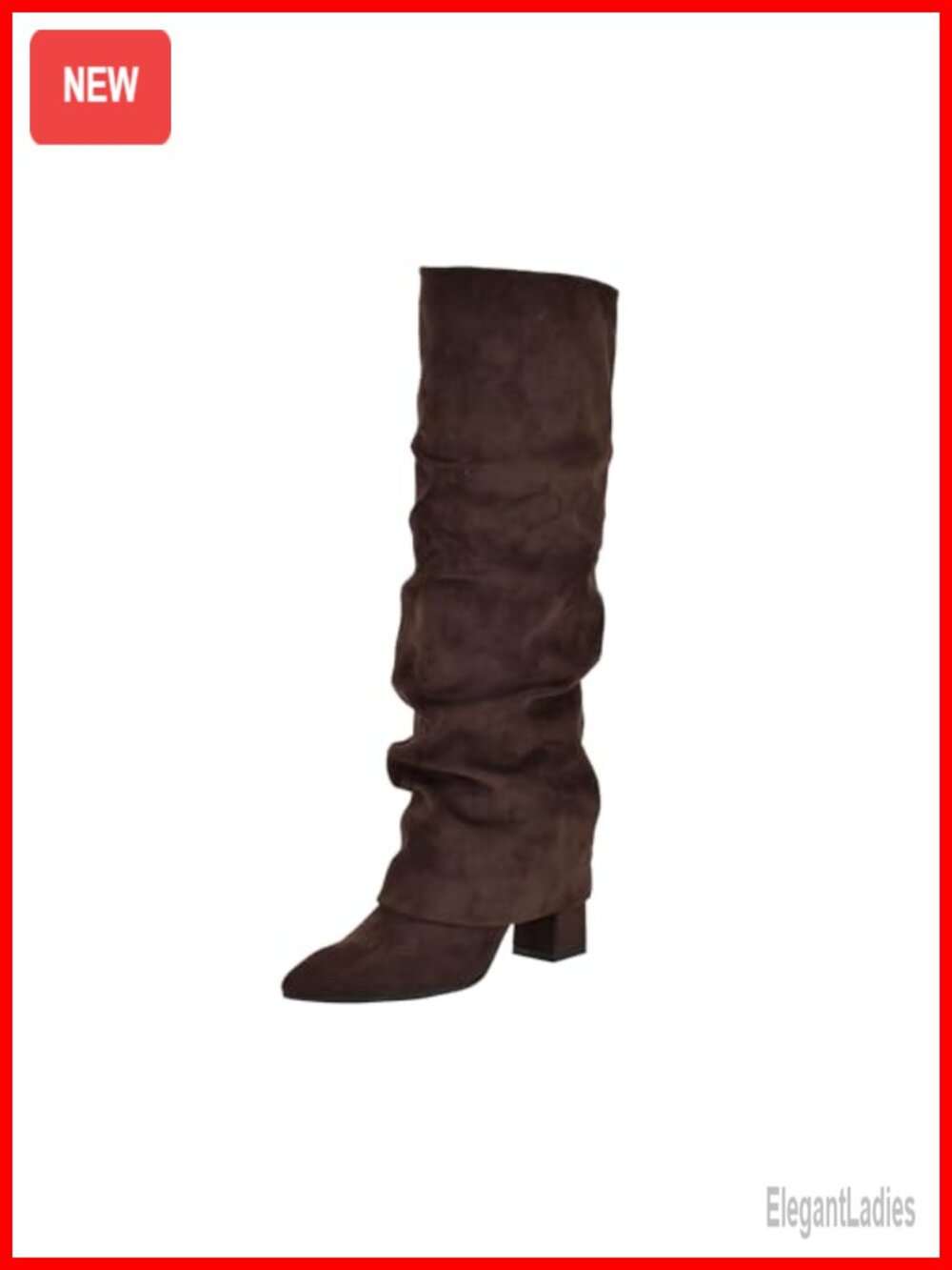 Guess Geima Knee High Block Heel Pull On Boots Faux Suede Pointed Toe